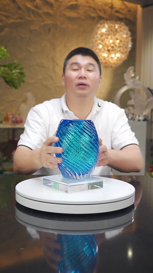 琉璃手工艺品福利蓝色花瓶