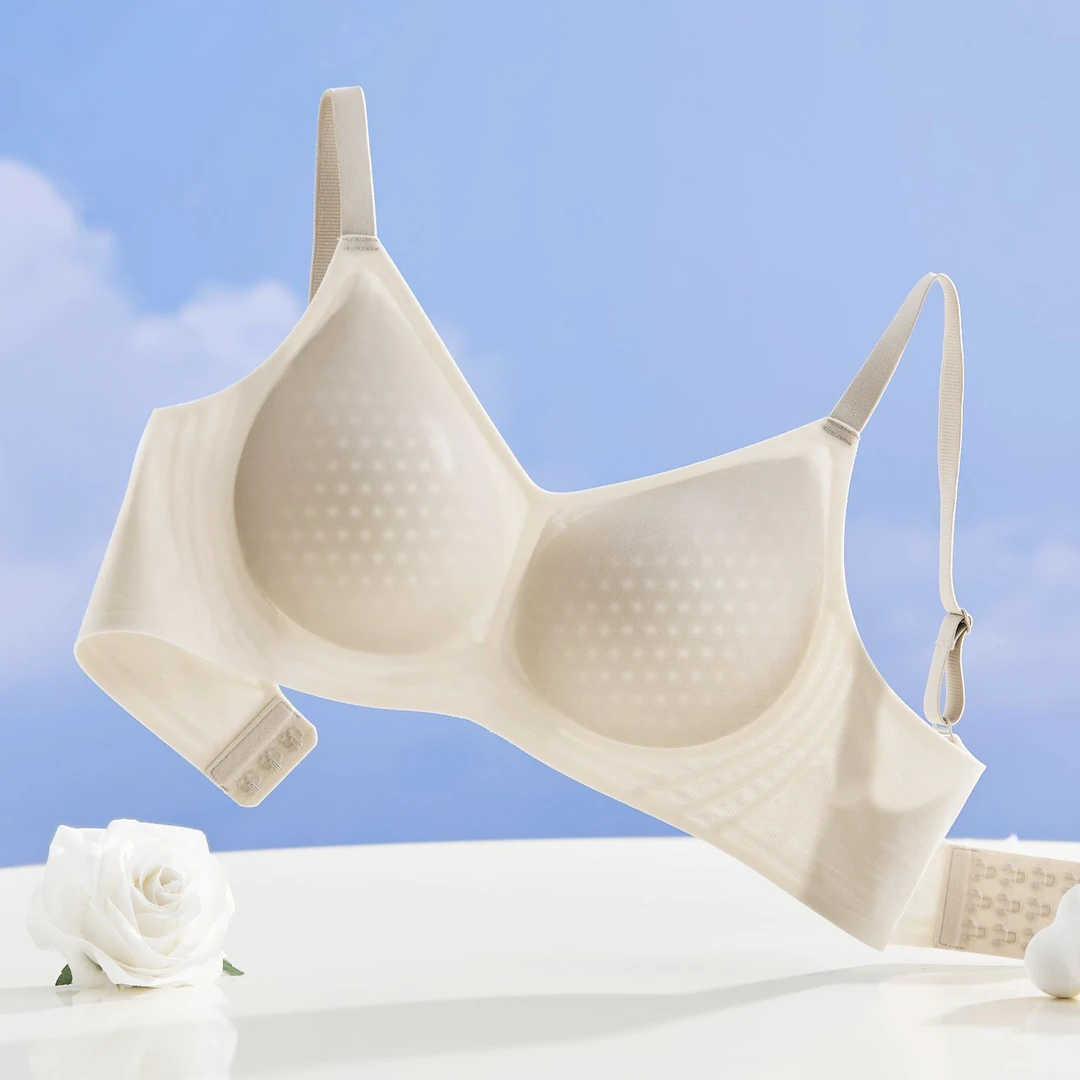 薄款舒适透气超薄文胸罩轻薄无痕聚拢凉感柔软女士内衣纯色简约