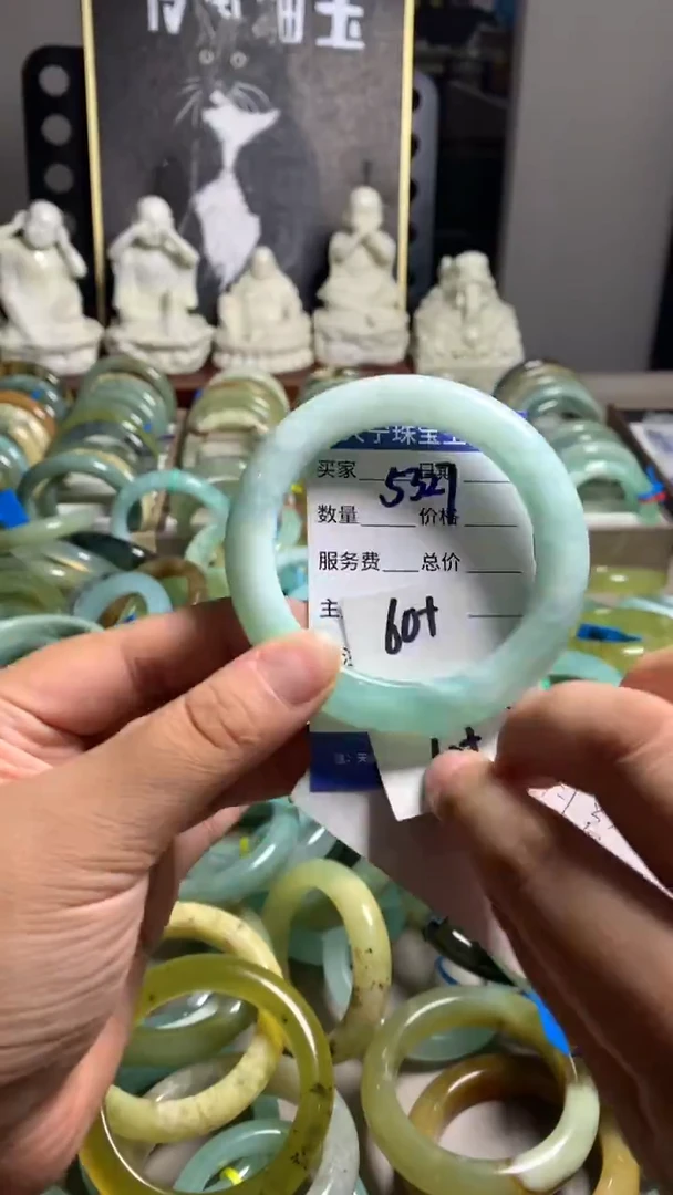未镶嵌蛇纹石玉手镯5327
