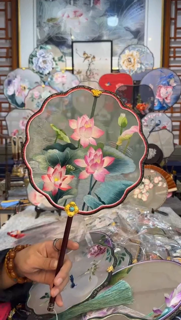 扇子纯手工苏绣团扇