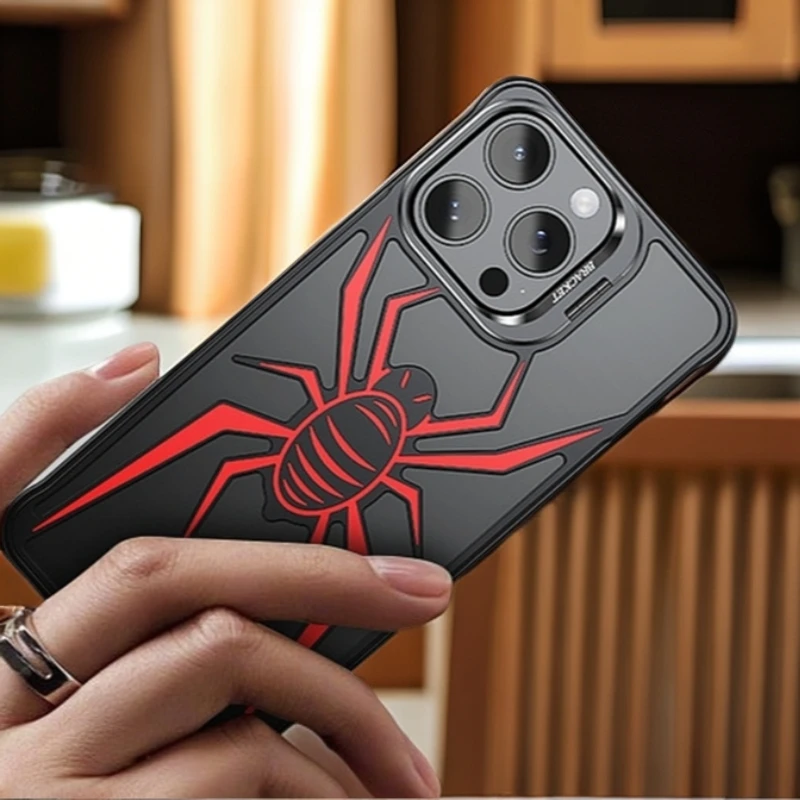 苹果16Promax镂空金属壳散热适用iPhone15pro防摔保护套镜头支架4