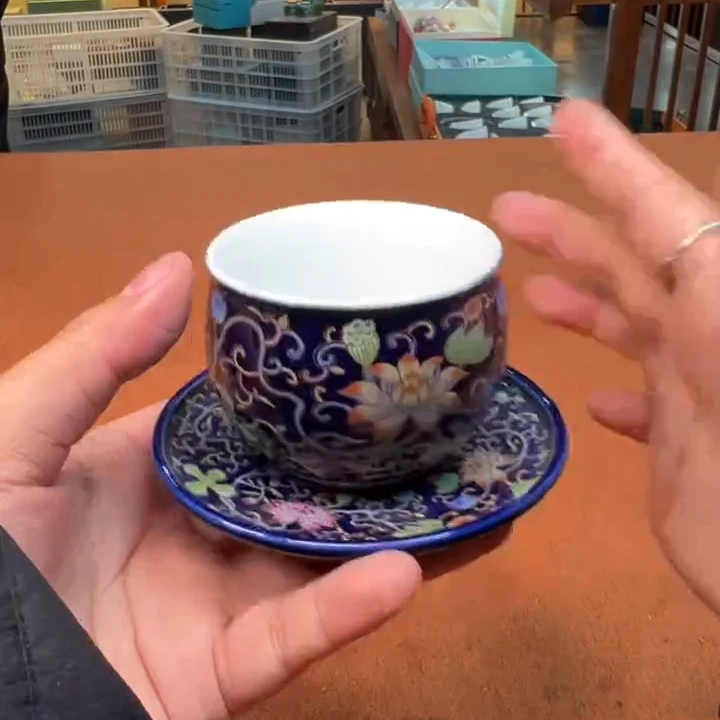 珐琅彩主人杯一杯一垫SS011