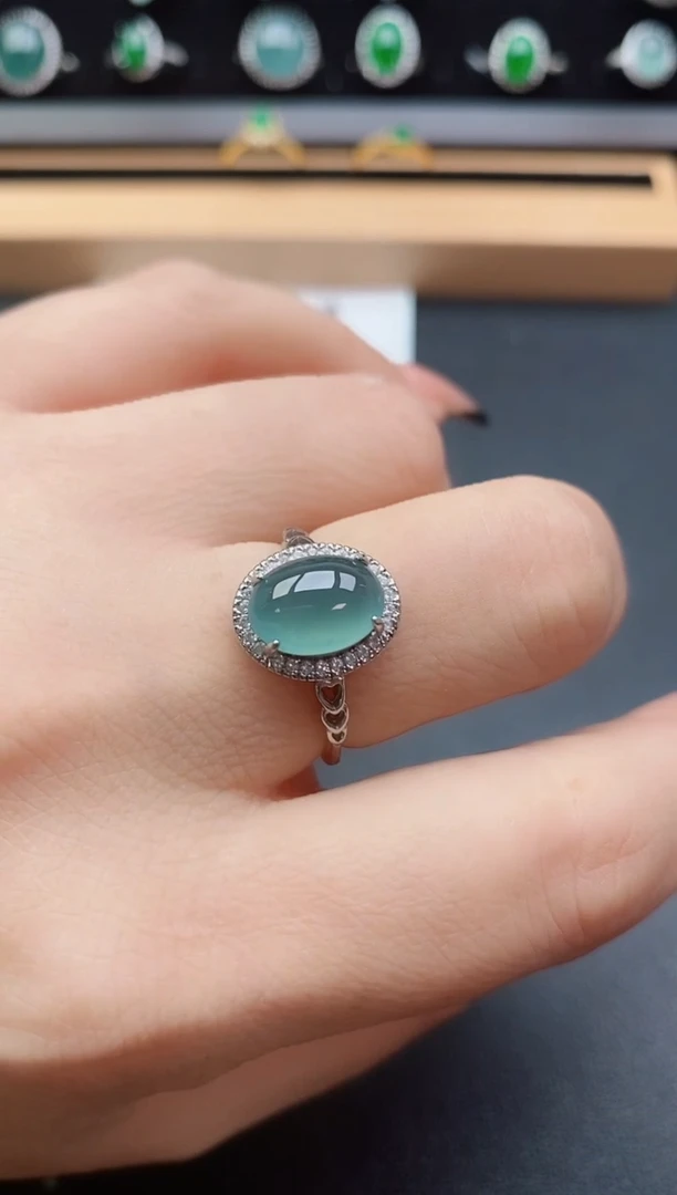 银S925镶嵌戒指翡翠508