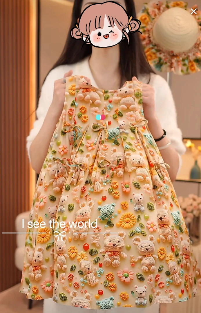 现货-【抱抱熊】-女童2025连衣裙新款洋气夏款背心裙清爽透气吊带裙