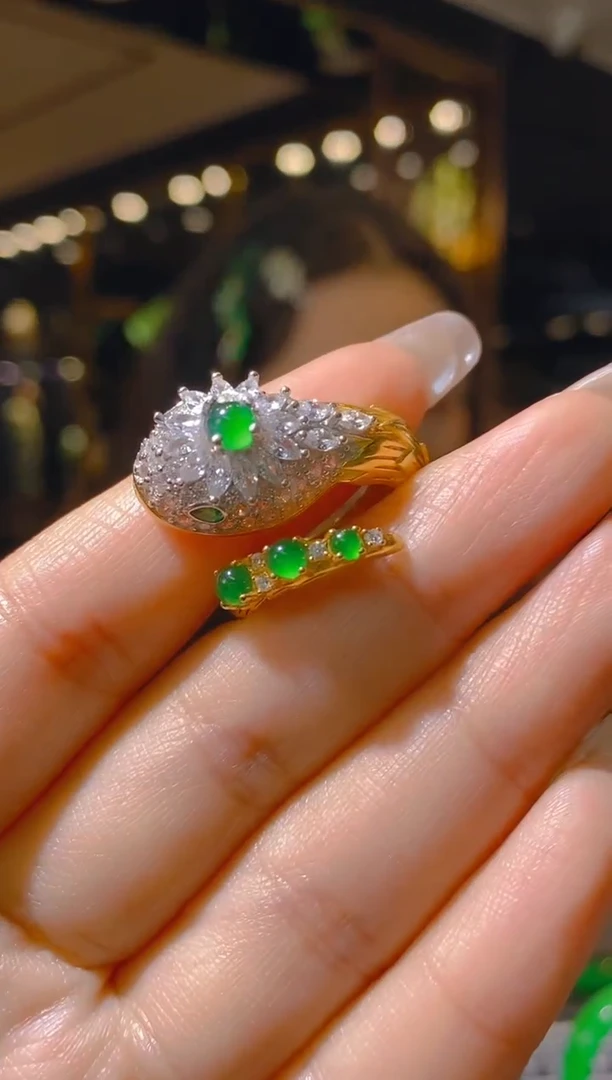 【闪购商品】翡翠戒指银S925镶嵌102（多样性发货）