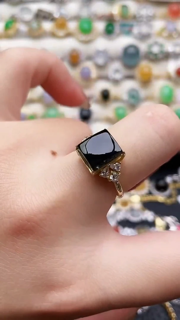 银S925镶嵌戒指翡翠60