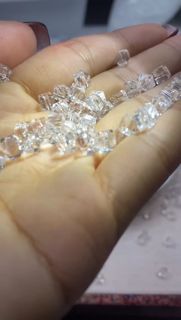 【闪购商品】水晶颈饰未镶嵌w2174白水晶小方块4*4mm*50颗