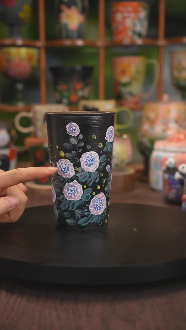紫砂油画釉下彩手绘