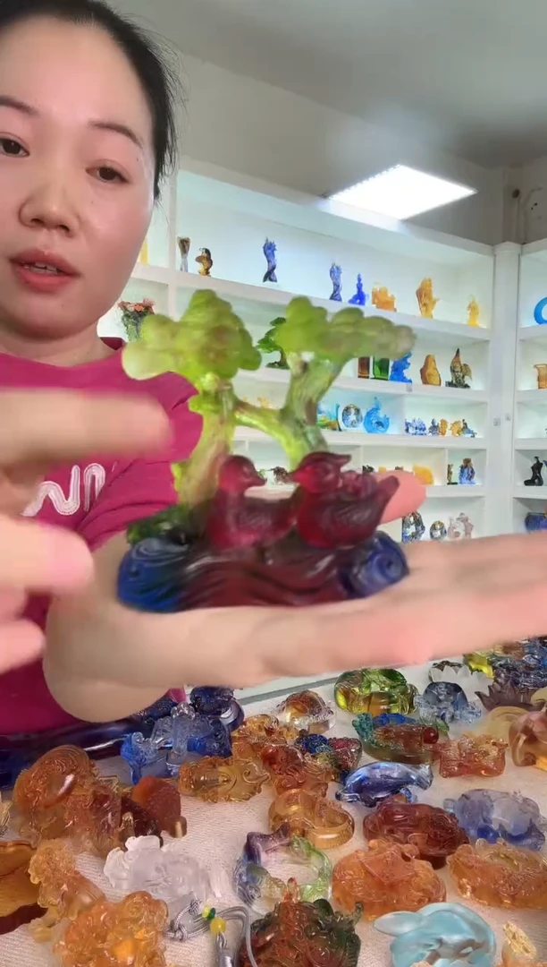 手工艺品琉璃鸳鸯