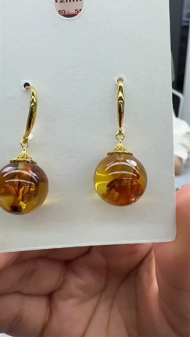 【闪购商品】琥珀耳饰未镶嵌584秒拍号