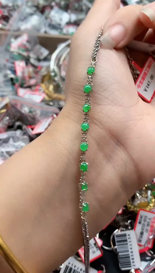 银S925镶嵌戒指翡翠天然A货缅甸翡翠