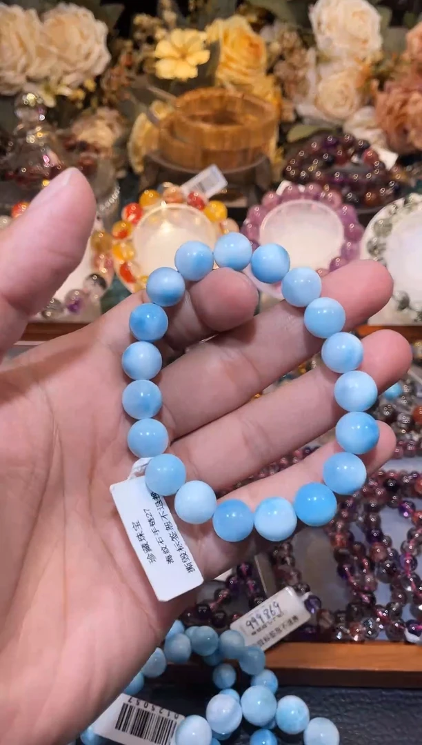 未镶嵌针钠钙石（海纹石）手链海纹石10m+