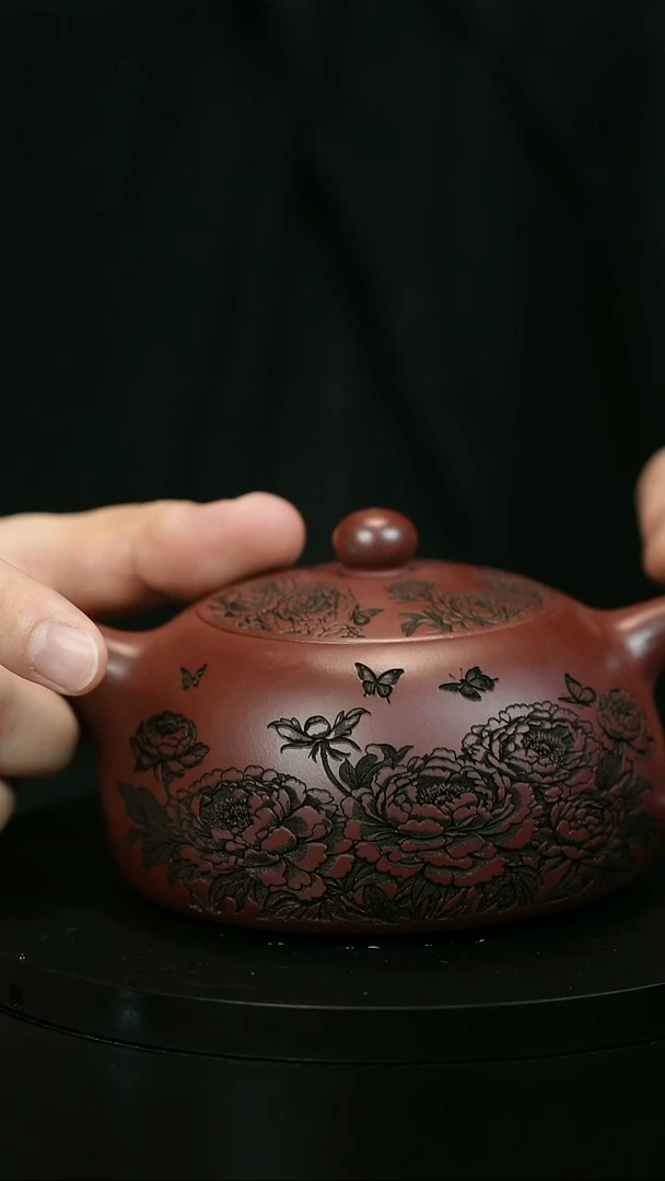 茶壶紫砂用****8H1795陆建平牡丹半月