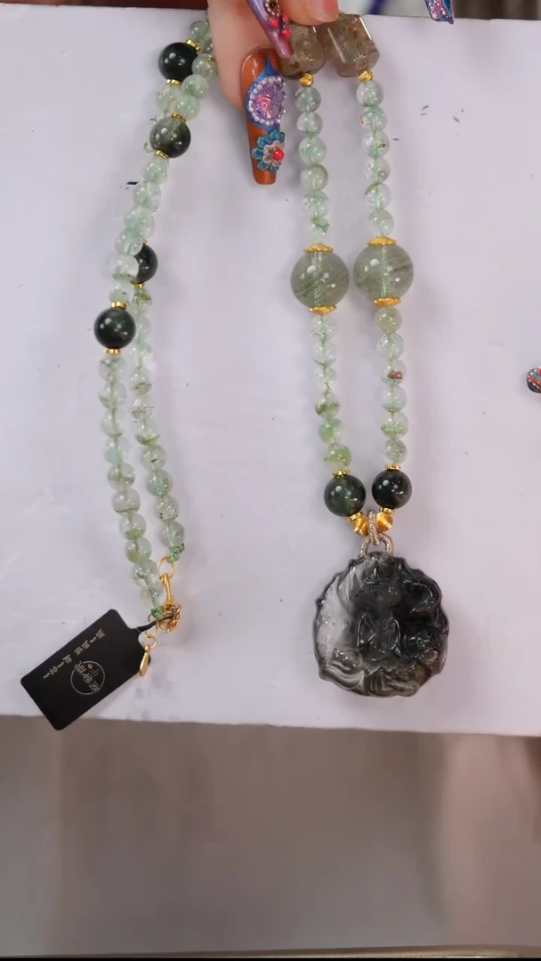 【闪购商品】水晶项链未镶嵌E735X 绿幽灵五x