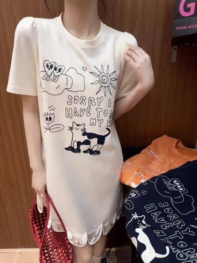 10528女士宽松休闲显瘦2025年夏季新款时尚气质百搭减龄女连衣裙