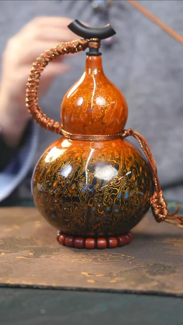 【闪购商品】RH237漆艺酒葫芦不包手串及旋转底座