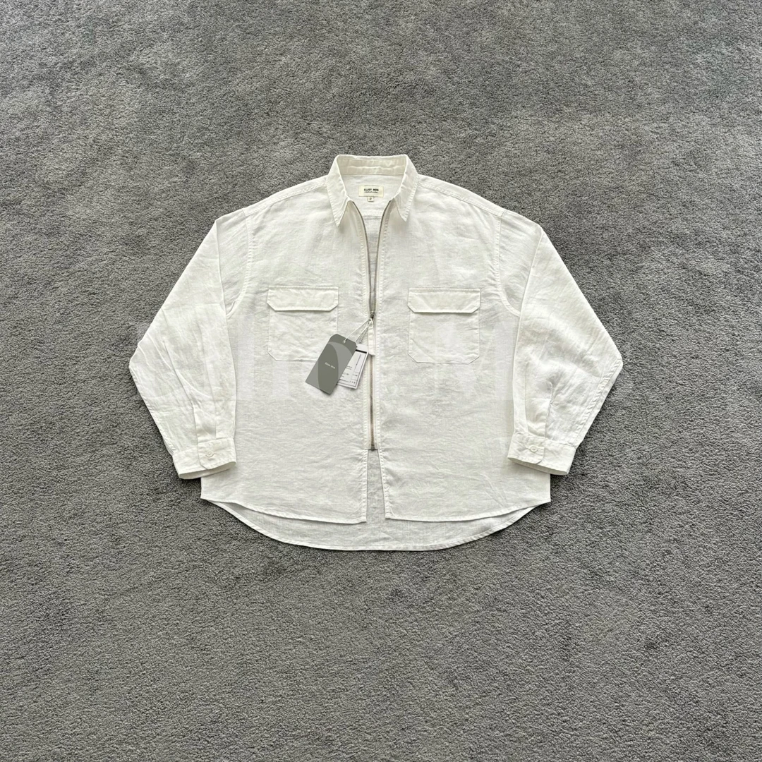 Elliot Mos 慵懒松弛感~Linen Shirt 亚麻工装长袖衬衫-1444