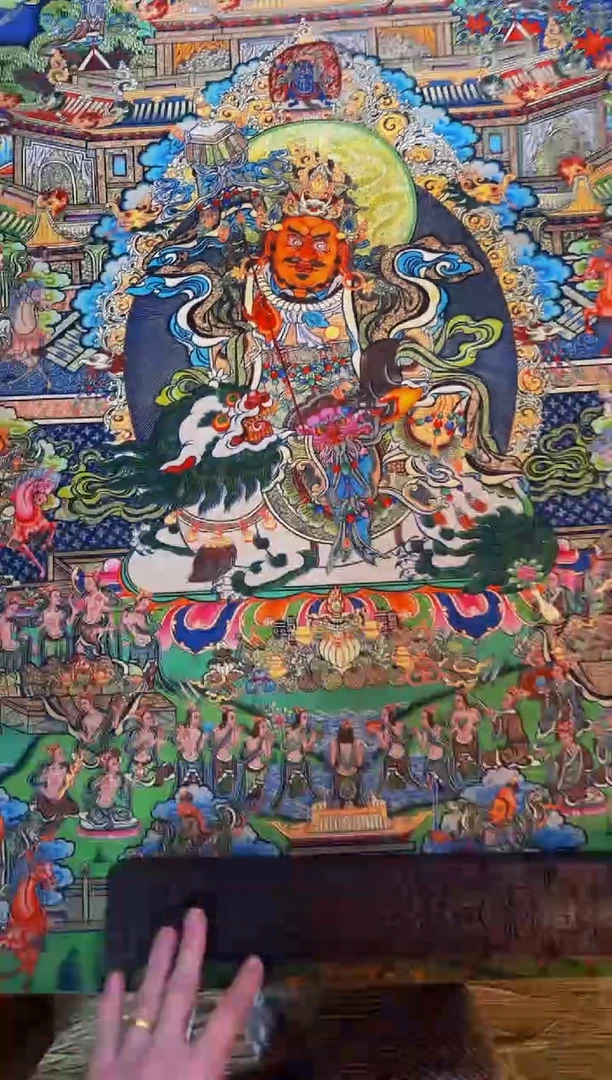 装裱画精品手绘唐卡链接--A099黄财神