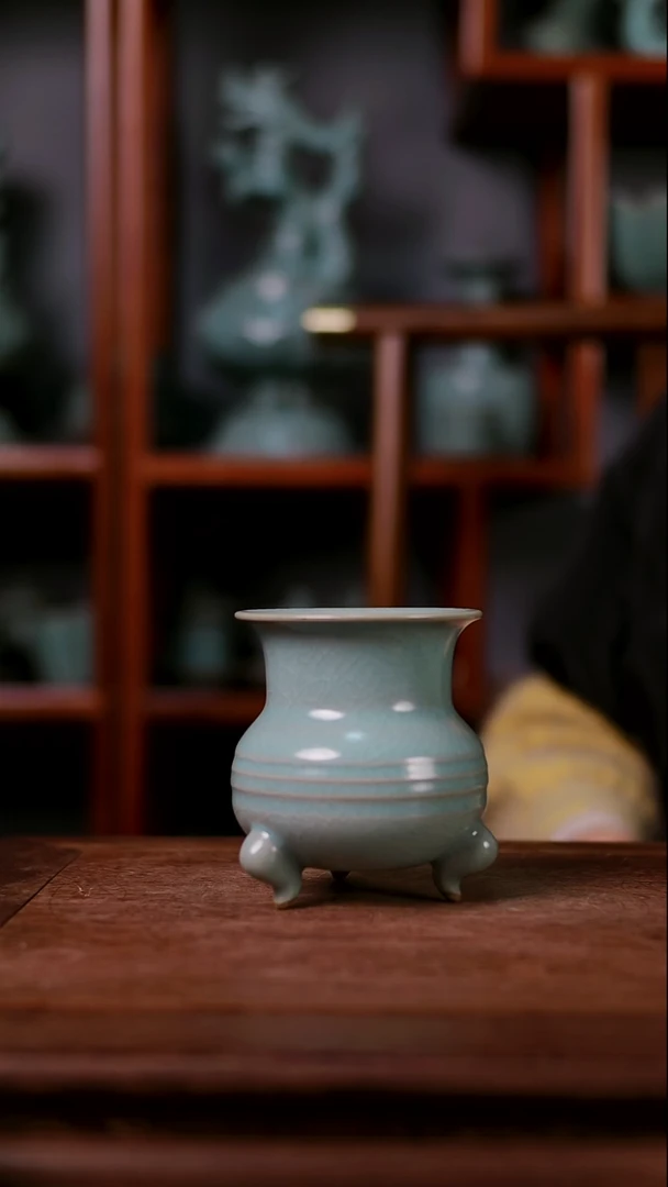 杯子陶青霁汝窑仿古釉  香炉