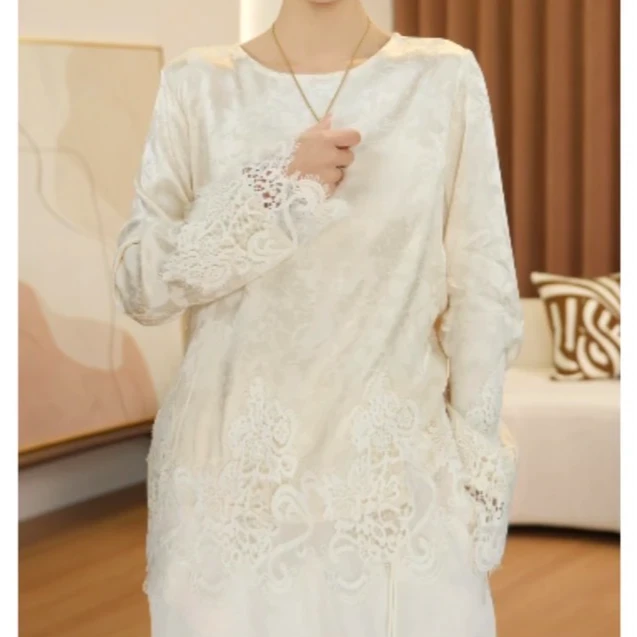 日常中式蕾丝镂空提花国风百搭衬衫