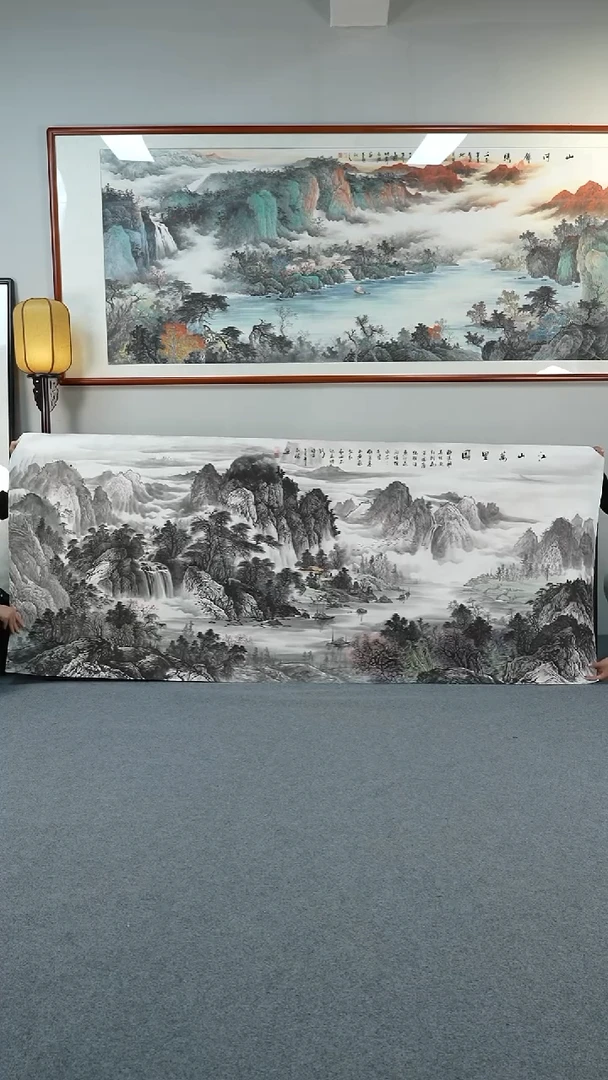国画江山万里图285*115画作