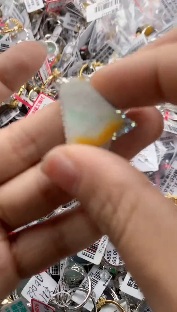 银S925镶嵌戒指翡翠555---6