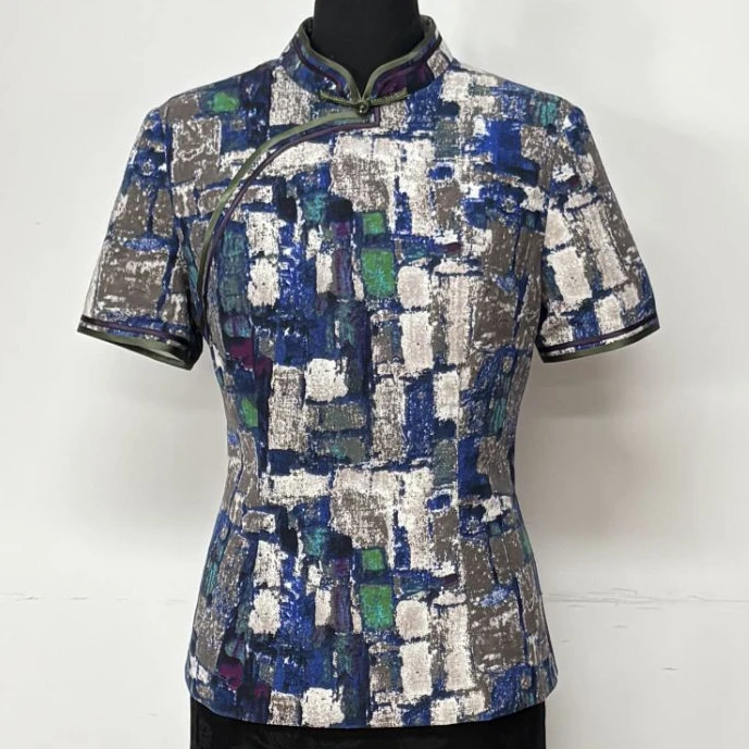 格格素心从简-印花立领衬衫GB1AX020748