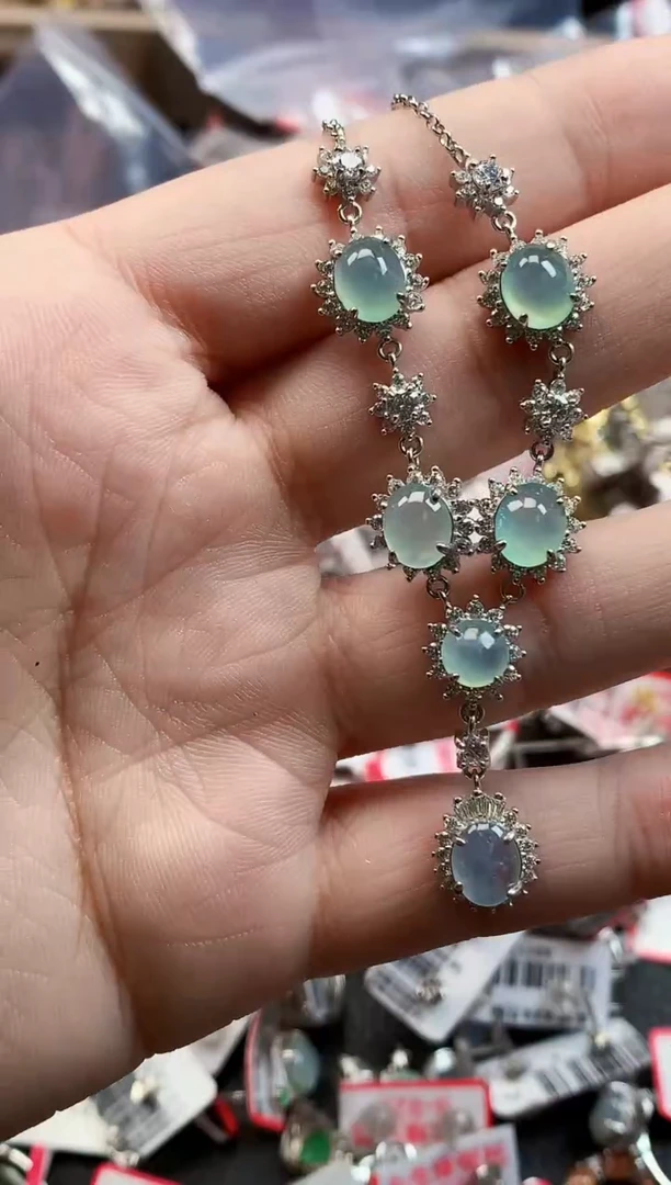 银S925镶嵌戒指翡翠天然A货缅甸翡翠