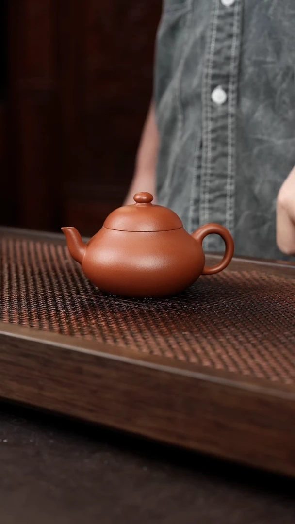 茶壶紫砂朱泥矮梨