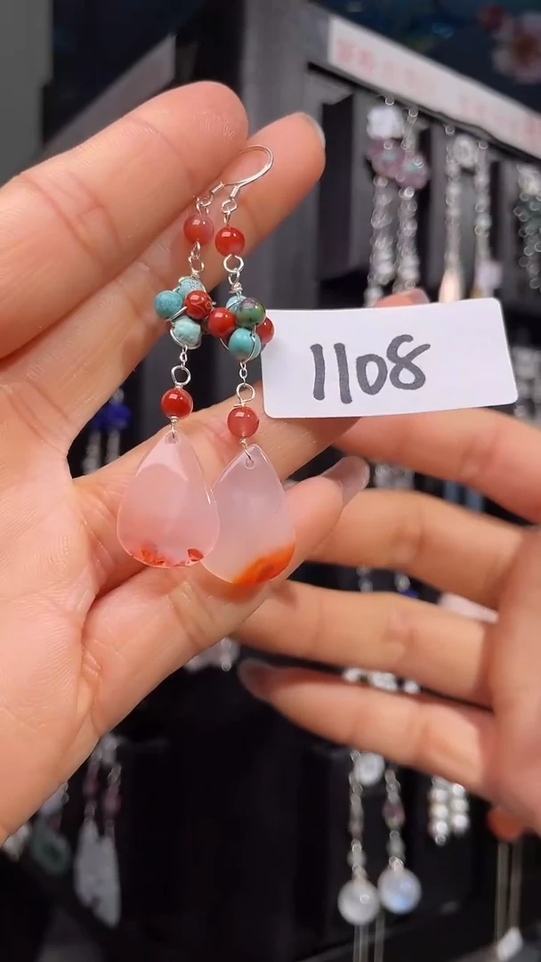 未镶嵌南红玛瑙耳饰喜欢拍