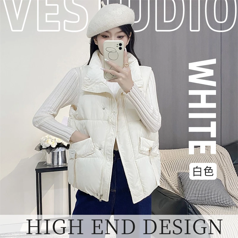 胖mm大码百搭棉服马甲女秋冬新款宽松坎肩棉马夹冬款背心外套潮