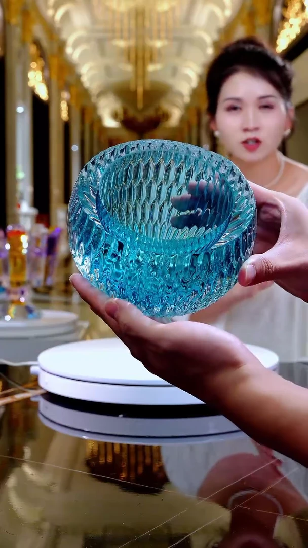 琉璃摆件YB00425湖水蓝收纳碗