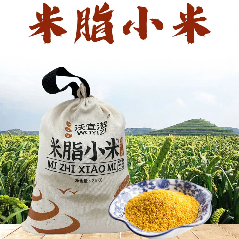 【米脂县高西沟小米】原产地新米油小米熬粥黄小米布袋袋2500g