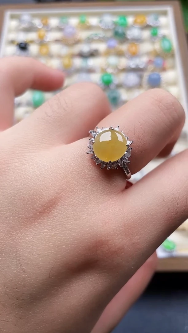 银S925镶嵌戒指翡翠65