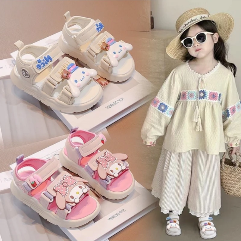 ABC女童凉鞋夏季2025新款儿童公主鞋大童女孩软底沙滩鞋防滑爆款