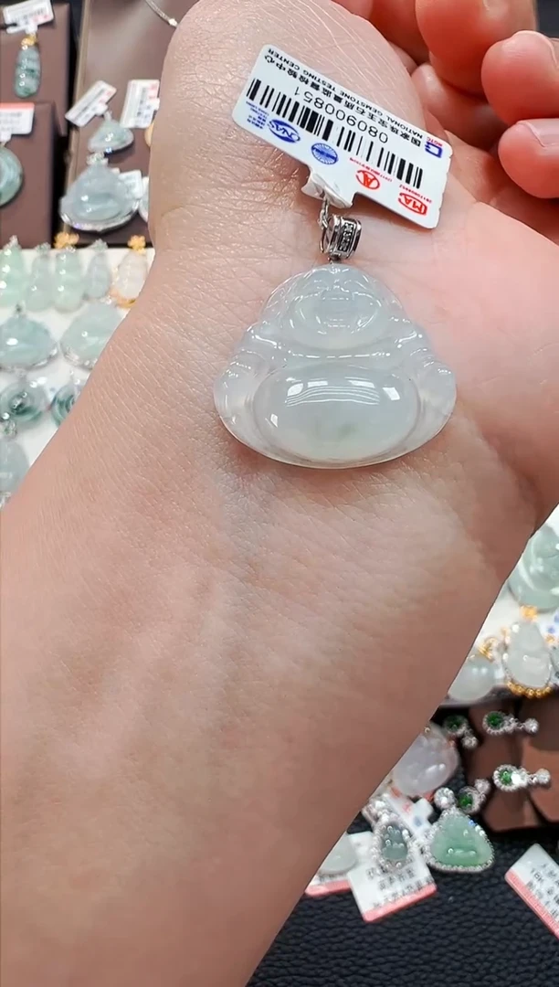 翡翠18K金镶嵌吊坠(不含链)佛公吊坠851