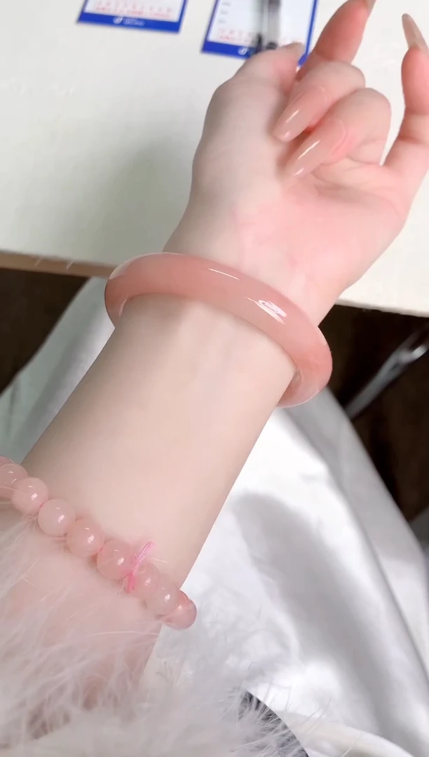 未镶嵌手镯石英质玉桃花酿73-圈口56.6-236