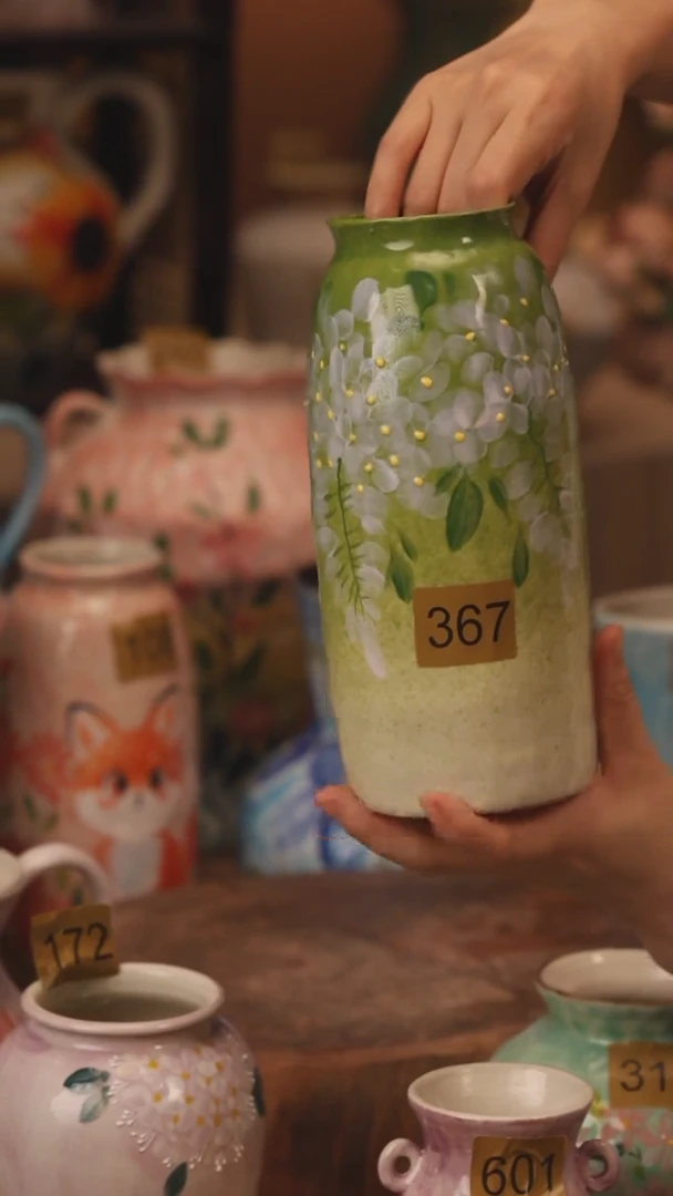 陶瓷367景德镇设计师手作花器摆件侘寂风