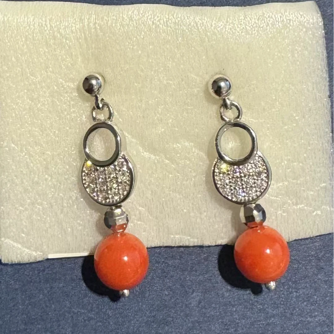 Chii Lih绮丽珊瑚 天然珊瑚 多样性 红珊瑚圆珠耳饰/22001598