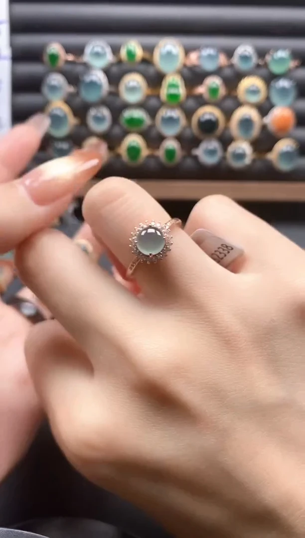银S925镶嵌戒指翡翠51511