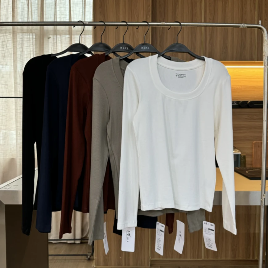 【NO退NO换】鑫燃KIKI T恤长袖运动白色针织时尚修身  8036 KIKI