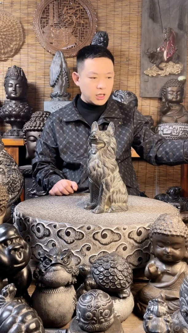 【闪购商品】30狼狗天然青石雕刻