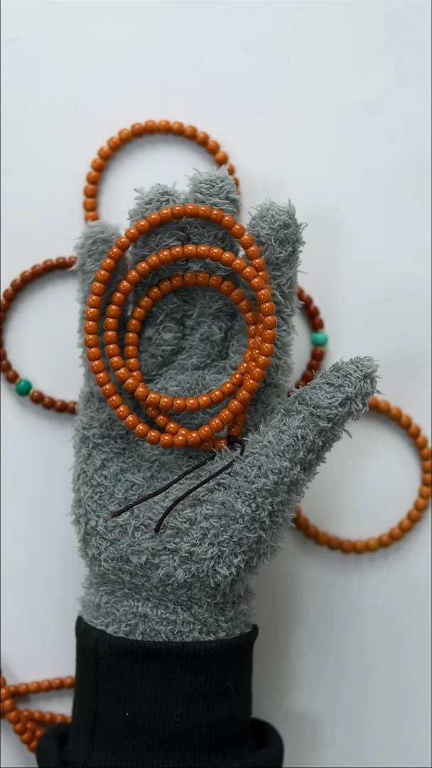 手串橄榄核5.8mm 老挝红料三花108