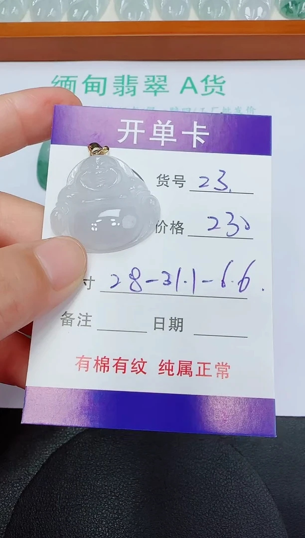 翡翠未镶嵌吊坠(赠链)23