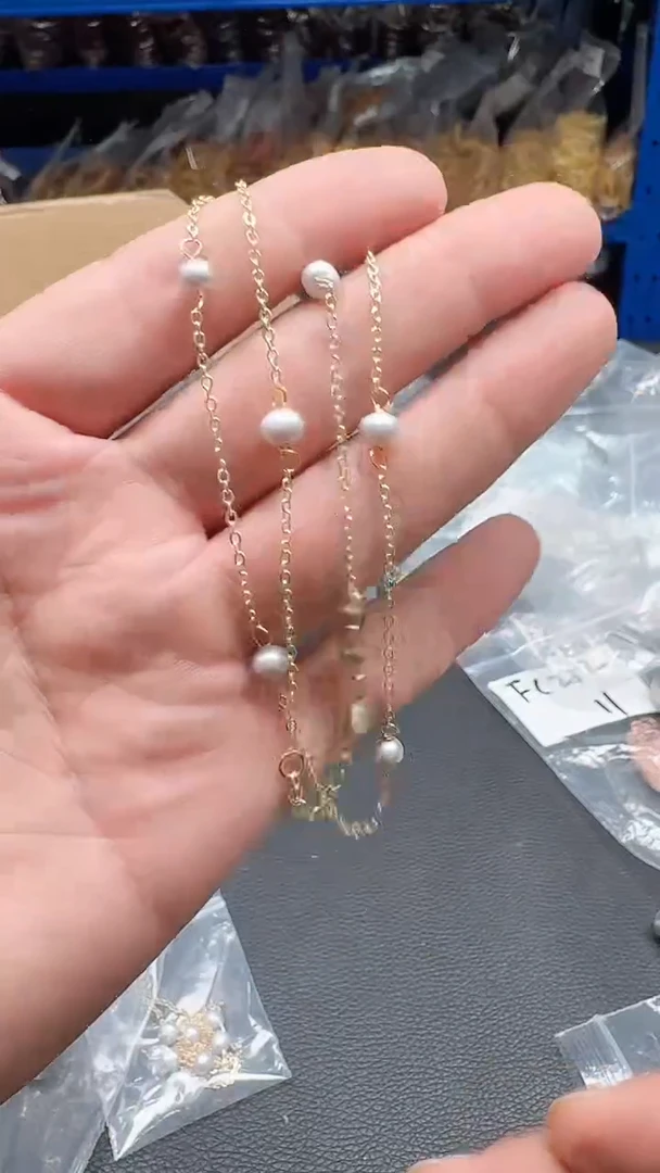 淡水珍珠银S925镶嵌颈饰137