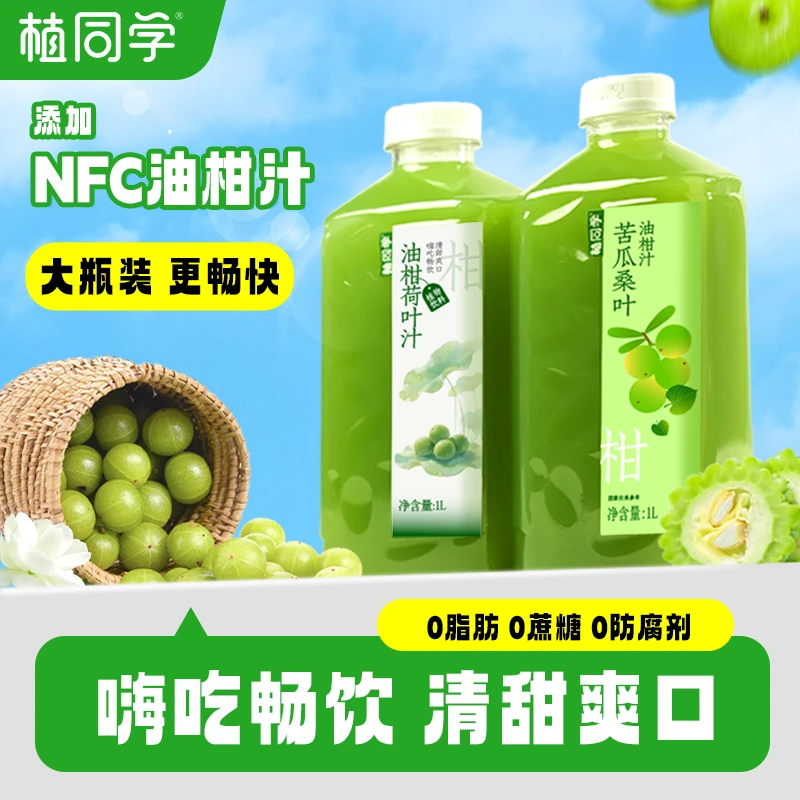 植同学 油柑荷叶汁苦瓜桑叶油柑汁0脂低卡瓶装饮料复合果蔬汁饮品
