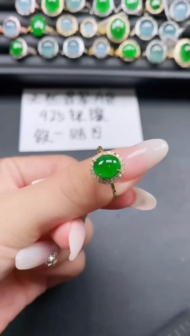 翡翠戒指银S925镶嵌11111111111