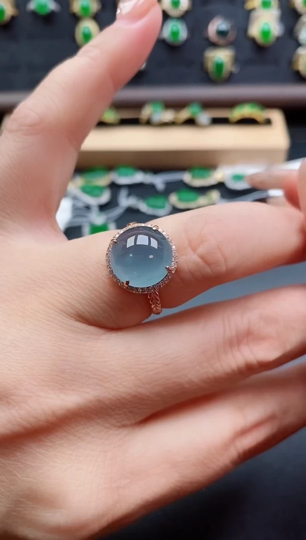 银S925镶嵌戒指翡翠1