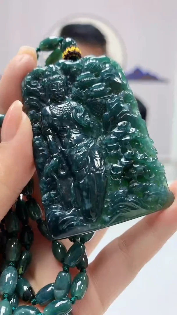 【闪购商品】定制翡翠未镶嵌4969ms-毛货194观音赠珠链