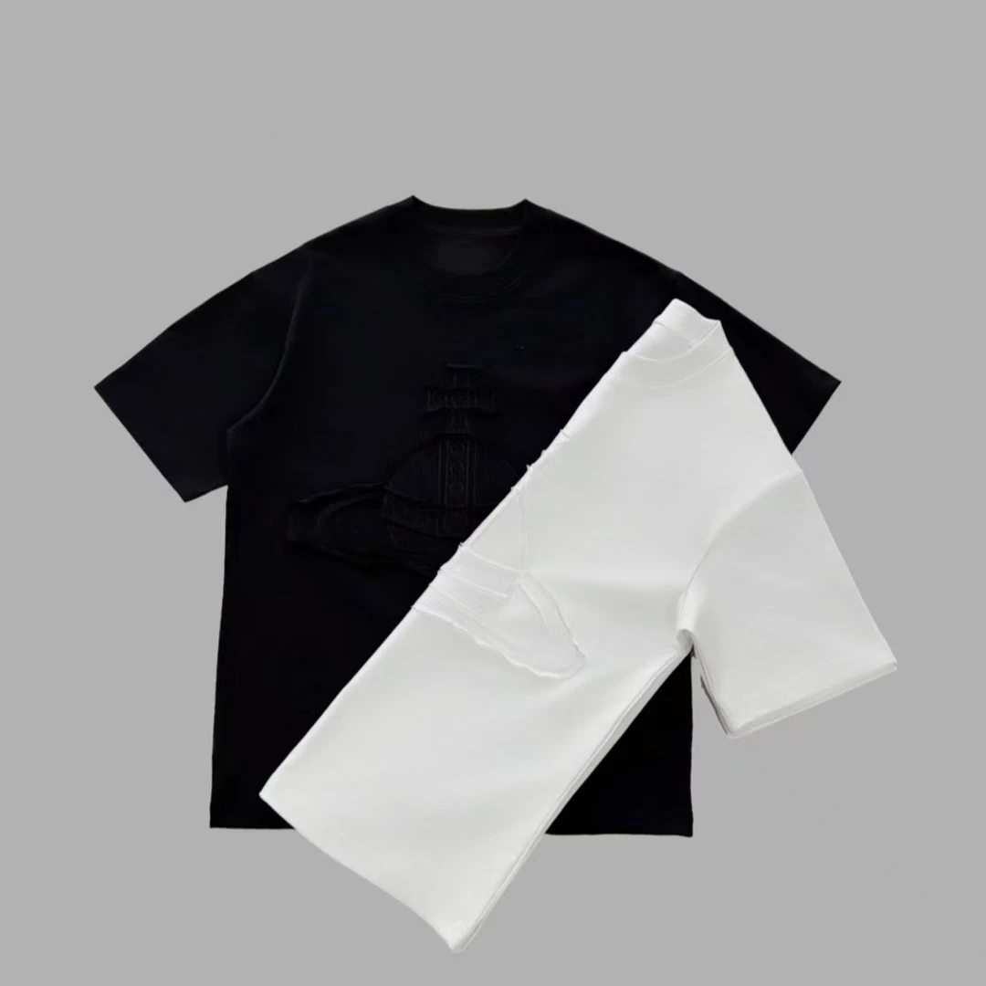 小颖【皇上TA妈】2025年超前男女早夏时尚重工贴布绣潮牌短袖T恤